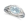 Oxidized Oval Blue Topaz Ring