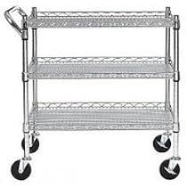 Seville Classics SHE18304 18-Inch by 34-Inch by 33-1/2-Inch Industrial All-Purpose Utility Cart, Chrome