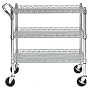 Seville Classics SHE18304 18-Inch by 34-Inch by 33-1/2-Inch Industrial All-Purpose Utility Cart, Chrome