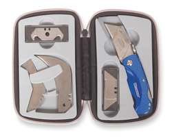 Westward 1YJE2 Folding Knife Kit, 3 1/2, With Tool Bag