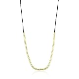 Shashi Yellow Gold-Plated and Black Cord Snake Neck