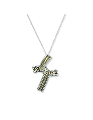 Sterling Silver & Gold-plated Antiqued Completion 18in Necklace. Metal Wt- 9.64g