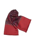 Forzieri Large Paisley Print Wool and Silk Reversible Men's Scarf Red