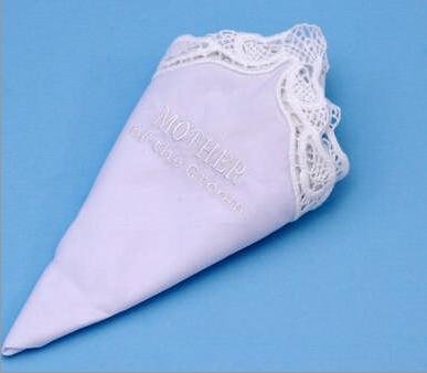 Mother Of The Groom Hankie White Beverly Clark Wedding Handkerchief Keepsake