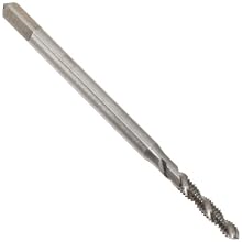 Dormer E022 Powdered Metal Steel Spiral Flute Threading Tap, Gold Oxide Finish, Round with Square End Shank, Modified Bottoming Chamfer