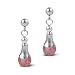 Sterling and Rhodochrosite Squash Blossom Earrings