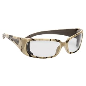 Body Glove 90411 V-Line+ Dual-Lens High Impact Safety Glasses, Camo Frame, Clear Lens
