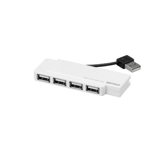 バッファローコクヨサプライ BUFFALO USB2.0Hub バスパワー 4ポート コネクタ収納 ホワイト BSH4U04WH