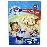 The Dairy Queen DQ Blizzard Maker Refill Dessert Mix Kit 3 Vanilla with 3 Popping Candy Mix in Treats