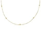 14K Solid Yellow Gold Pendant Chain / Necklace, Ball - Figaro Design, 1mm Wide 16