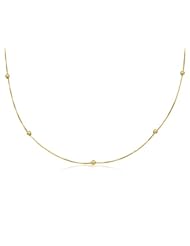 14K Solid Yellow Gold Pendant Chain / Necklace, Ball - Box Design, 1mm Wide 16" inch Long