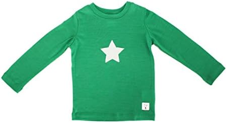 Three Bags Full Baby Merino Wool Printed Star Top 2 years Apple Green