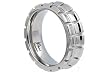 G-Newton Tire Pattern Polished Titanium Ring
