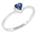 Sterling Silver Heart Cut Cz Sapphire Promise Ring