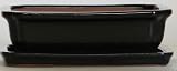 BuyBonsai's Bonsai Pot 8 Rectangle Black with Tray