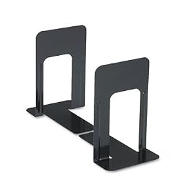 UNIVERSAL OFFICE PRODUCTS Jumbo Economy Bookends with Standard Base, 5-7/8 x 8-1/4 x 9, Steel, Black