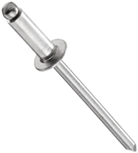 Aluminum Open End Rivet /w Steel 5/32 Diameter , .362 Length, Drill # 20, Grip .126-.187 (Pack of 100)