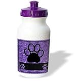 Doreen Erhardt Animal Print Collection - Cheetah Print Paw in Purple - Water Bottles