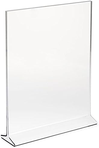 (Pack of 4) Bold Brands 5"X7" Acrylic Sign Holder, Plastic Portrait Frame Display for Menus, Pictures, Ads , Promos