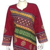 Womens Shalincraft Caftans Dress Long Sleeve Evening Gown Cotton Size L (kftn723)
