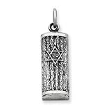 Sterling Silver Antiqued Mezuzah Pendant