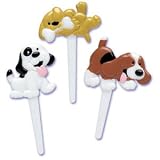 Puffy Puppy Dog Cupcake Picks - 12ct