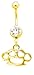 Stainless Steel Belly Ring with Clear Crystals -