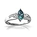 14K White Gold Marquise Created Alexandrite