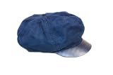 Suede Newsboy Hat with Faux Crocadile Leather Brim