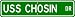 USS CHOSIN CG 65 Street Sign - Navy Ship Gift Sailor