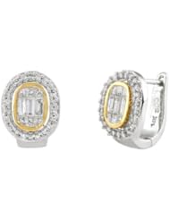 14k TWO TONE GOLD WOMENS EARRING LE-3062 DIAMOND 0.84CT TW