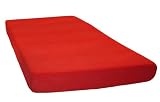 Kinzler C-03028/32 Mikrofaser-Fleece Spannbetttuch im Doppelpack, 100 x 200 cm, rot