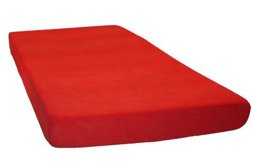 Kinzler C-03028/32 Mikrofaser-Fleece Spannbetttuch im Doppelpack, 100 x 200 cm, rot