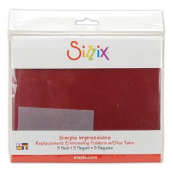 Ellison Sizzix BIGkick/Big Shot Simple Impressions Folders 3/Pkg-with Glue Tabs