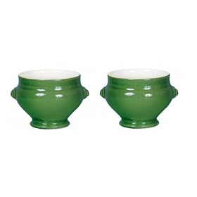 Emile Henry Lion's Head Soup Bowls, Set of 2, Vert by Emile Henry
