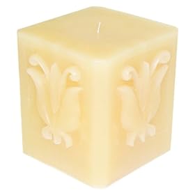 Sculpted Lotus Blossom Square Hand-made Unscented Candle Lamp - Medium - 5