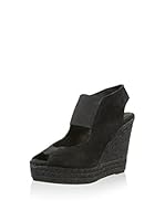 Hakei Sandalias de cuña (Negro)