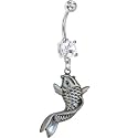 Crystalline Double Gem KOI FISH Belly Ring
