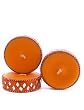 Three Beaded Tealite Set Without Lid In PVC Box - Cinnamon
