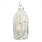 White Lattice Hanging Candle Wedding Centerpiece
