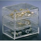 3 Drawer Jewelry Box (Clear) (4.75"h x 5.25"w x 4.5"d)