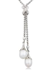 Sterling Silver and Pearl Elegant Knot Necklace