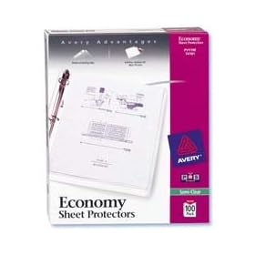 New-Avery 74101 - Top-Load Poly Sheet Protectors, Economy Gauge, Letter, Semi-Clear, 100/Box - AVE74101