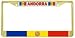 Andorra Principality Flag Gold Tone Metal License Plate Frame Holder