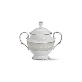 Lenox Bellina Bone China Platinum Banded Sugar Bowl by Lenox