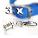 PACK OF 3 How's Your Dog LED Flashing Nighttime Safety Pet Blinker - Blue & White