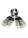 Echarpe a carreaux tartan blanche