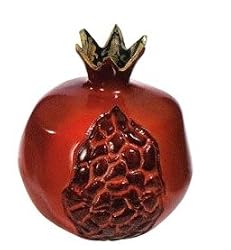 Pomegranate Candlestick by Yair Emanuel - Cast Aluminium - RED - Hand Painted...