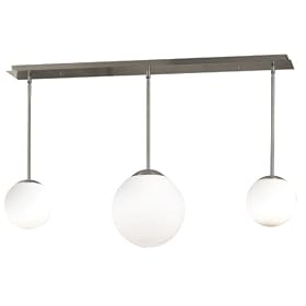 Kenroy Home 80513BS Orb Three-Light Island Light with Two 8-Inch and One 12-Inch White... by Kenroy Home
