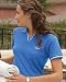 Women's Pima Cotton Baby Pique Double Mesh Sport Shirt with Striped Trim